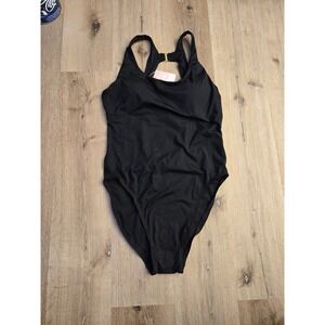 Andie Swim Catalina One Piece Swimsuit Black Racerback Gold Clasp 19A0CAT XXL